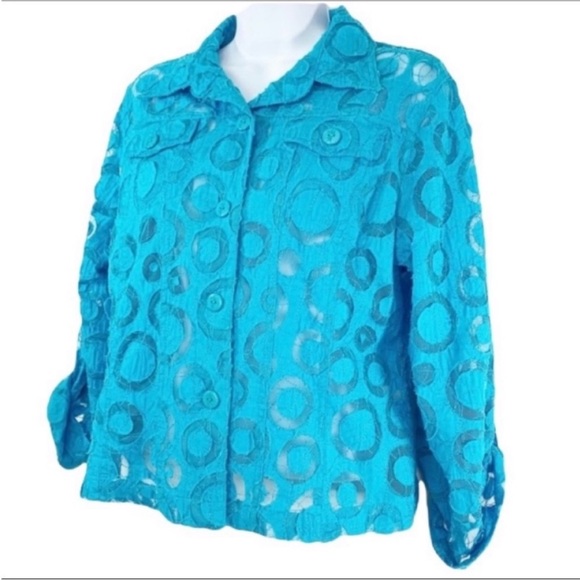 RUBY RD. Circle sheer top jacket 8 - Picture 3 of 7